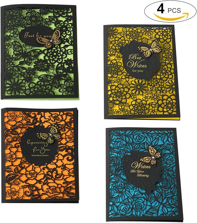 Amazon.com: Coxeer Greeting Card, 4Pcs Thanksgiving ...