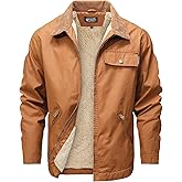 Zaitun Men's vintage jacket Winter Casual Warm Coat Fleece Lining Waterproof Outdoor Work Jacket