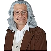 California Costumes Mens Benjamin Franklin Wig - Adult Sized, Gray, One Size US