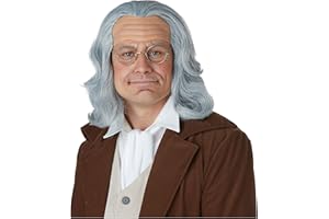 California Costumes Mens Benjamin Franklin Wig - Adult Sized, Gray, One Size US