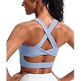 Sports Bras for Women Criss-Cross Back Padded Workout Tank Tops Medium Support Crop Tops for Women