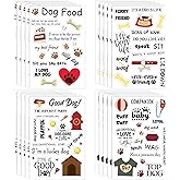 Geyee 20 Sheets Scrapbook Dog Stickers Dog Phrases Clear Waterproof Puppy Paw Print Stickers with Sayings Word for Adult Scrapbooking DIY Crafts Album Laptop Decor, 4 x 6 Inch