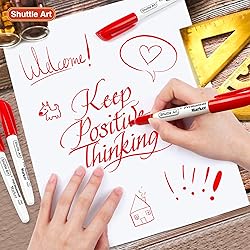 Shuttle Art Permanent Markers, 30 Pack Red