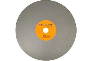 GYTYCATAH Diamond Flat Lap Disc, 6" x 1/2" Arbor 240 Grit, Diamond Coated Flat Lap Wheel for Gemstone Ceramics Stone Glass, Grinding Sanding Disc Lapping Polishing Disc