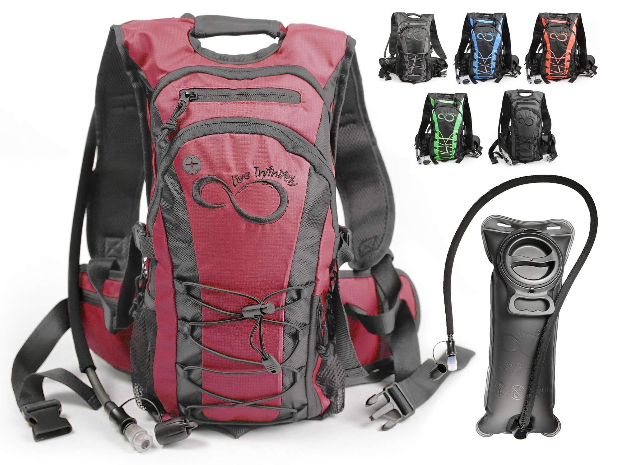 Hydration Backpack with 2.0L TPU Water Bladder 600D Polyester