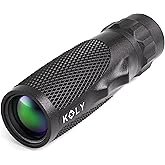 Koly BAK-4 Prism 10X25 Monocular Telescope, Compact Weather Resistant Scope with Snake Skin Grip, Designed for Bird Watching, Hiking, Hunting, Archery, and More, 10X Magnification, Black