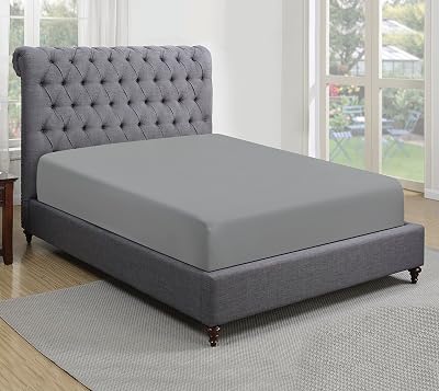 Sapphire Collection 200 Thread Count Egyptian Cotton Fitted Sheet Grey Double