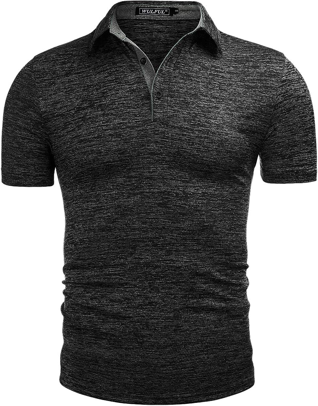 WULFUL Men’s Polo Shirt Short Sleeve Quick Dry Golf Shirt Athletic T-Shirts: Clothing