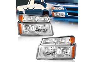 WEELMOTO For 2004-2012 Chevy Colorado Headlights Assembly For 04 05 06 07 08 09 10 11 12 Chevy Colorado Headlamp Replacement 