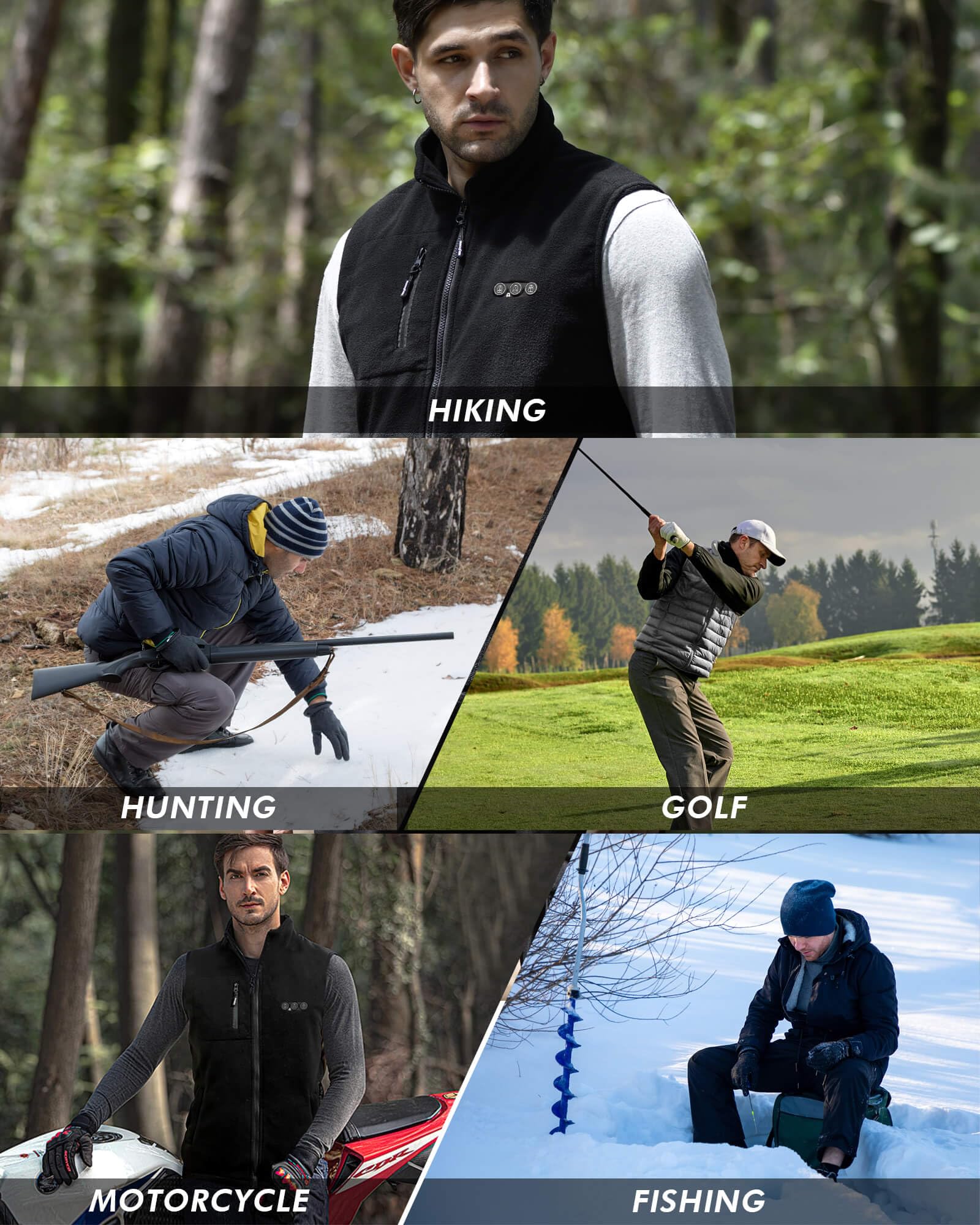 ARRIS Fleece Heated Vest for Men with Battery Pack Included, Size