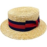 ZAKIRA Straw Boater Hat Handmade in 