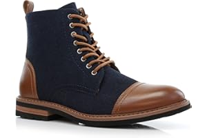 Polar Fox Men's Ankle Dress Boots | Lace-up Casual Fashion Boot Collection | Cap Toe & Plain Toe Styles