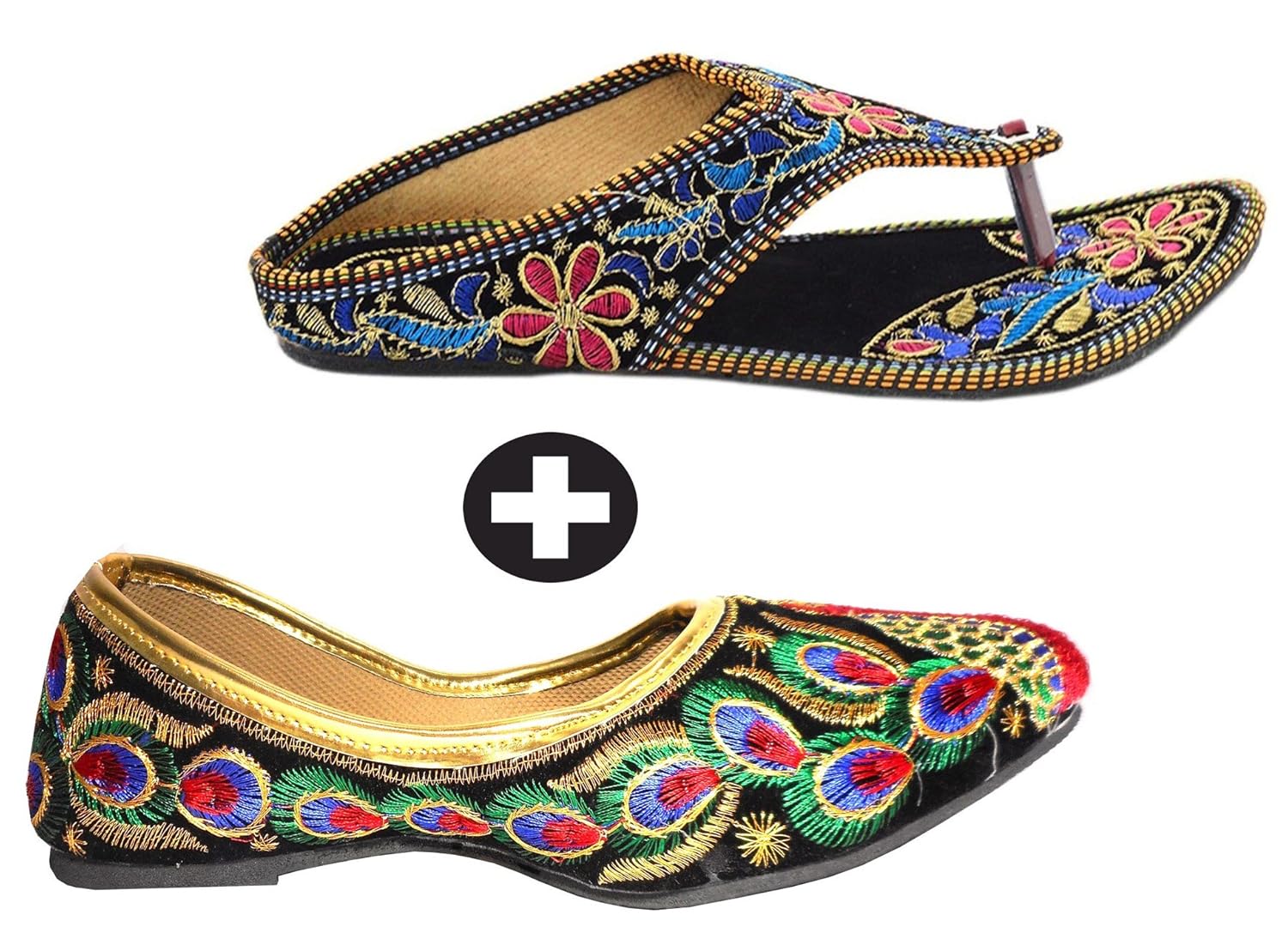 kanchan womans chappal and jutti combo pack