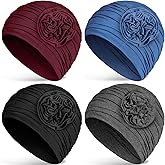 JenPen 6 Pcs Cotton Chemo Headwear for Women Turban Soft Cancer Head Scarf Hats Beanie Elastic Hair Wraps Gift for Christmas