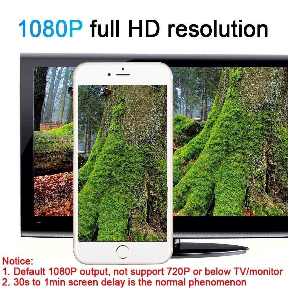 ASAITEKE Compatible with Phone to HDMI Adapter Cable, Digital AV Adapter 1080p HD TV Connector Cord Compatible with Phone X 8 7 6Plus, iPad, for iPod to TV Projector Monitor