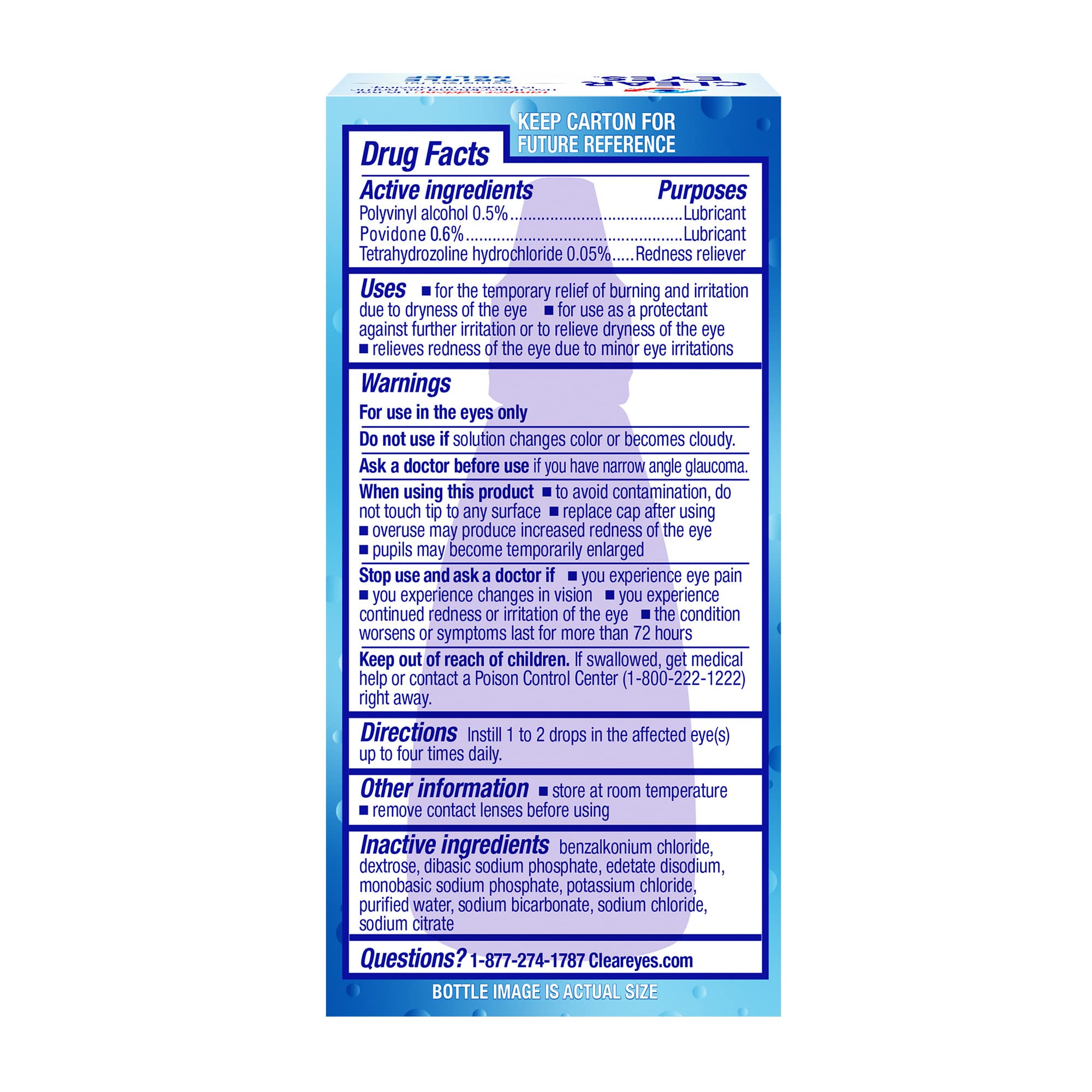 Clear Eyes Triple Relief Eye Drops, 0.5 Fl Oz, Pack of 3