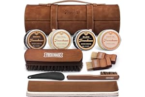 FREECHASE Leather Shoe Polish Kit For Men - 13 PC Shoe Shine Kit, Leather Boot Care, Shoe Care Kit As Birthday Anniversary Gift For Cool Men Women Him Her Friend Parent Husband