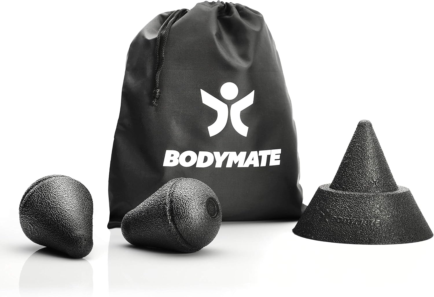 BODYMATE Trigger Point Activator Massage Set - Set of 3 Different Hand-held Massagers with a Holder for use on Flat Surfaces