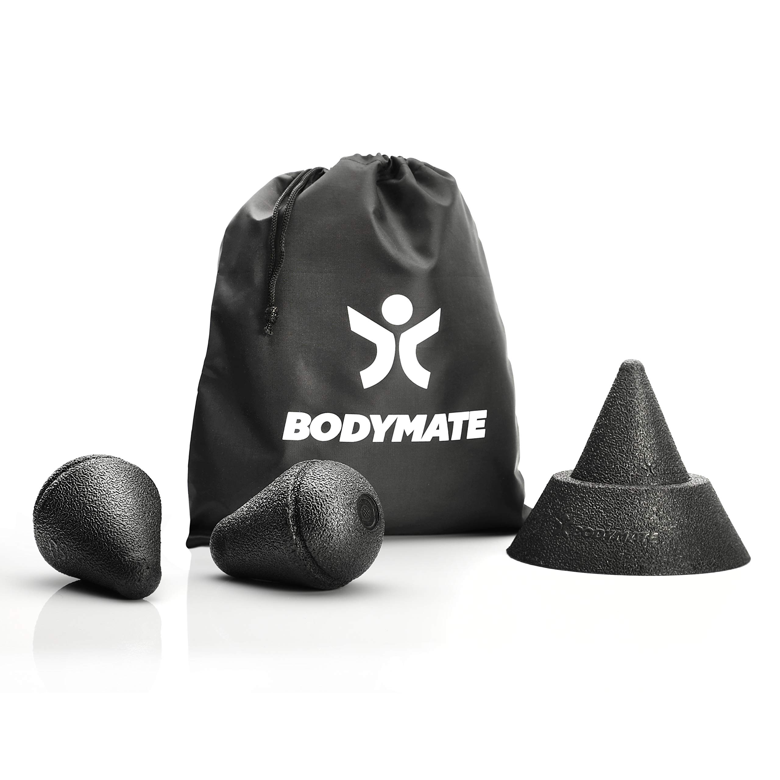 BODYMATE Trigger Point Activator Massage Set - Set of 3 Different Hand-held Massagers with a Holder for use on Flat Surfaces