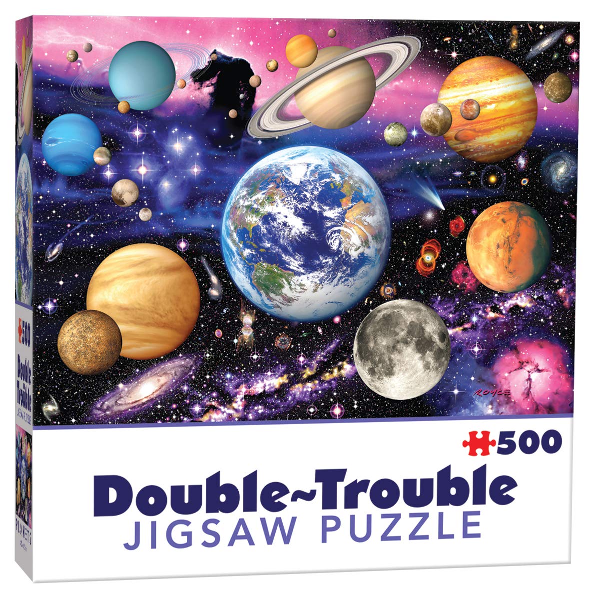 Cheatwell Games 658 28569 EA Double-Trouble Puzzles Planets, red