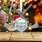 FLAGWIX Christmas Golf Gifts for Men Women - Acrylic Ornaments 2025 Tree Decorations - Golf Ornaments for Christmas Tree, Funny Sports Ornament Gifts for Men Dad Husband