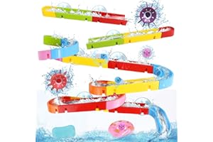 FAJIABAO Bath Toys for Kids Ages 2-4-8 Mold Free Toddler Bath Toys 38 PCS Bathtub Shower Toys DIY Water Marble Run Slippery Slide Christmas Birthday Gift for 2 3 4 5 6 7 8 Year Old Boys Girls