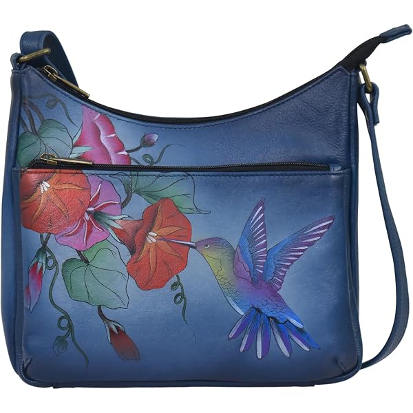 Anuschka Hand-Painted Genuine Leather Crossbody Bag - Women's Organizer, Original Artwork