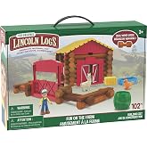 Lincoln Logs &ndash; Fun On The Farm - 102 Parts - Real Wood Logs - Ages 3+