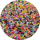 YUEXIGO 2000pcs Pearl Beads for Crafts 4mm Resin Pearl for Jewelry Making Round Bulk Pearls Beads with Hole for Sewing Crafts Decoration Necklaces Bracelets Earrings Making(Mixed Color)
