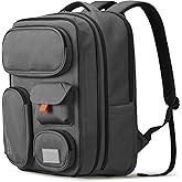 mixi Large Capacity Expandable Travel Backpack for Women & Men 15.6'' Laptop Carry On Weekender Bag Outdoor Hiking with Multifunction Pockets 180° Open Water Resistant 18 Inch 28L, Rock Gray