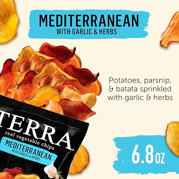 TERRA VEGETABLE CHIPS, MEDITERRANEAN GARLIC & HERBS VEGETABLE CHIPS, 6.8 OZ