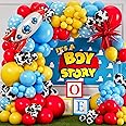 ALL-IN-1 Toy Story Balloons Arch Kit for It's A Boy Story Baby Shower Decorations Theme – Toy Story Balloon Garland Kit with Cloud & Cow Toy Story Balloons for First Toy Story Birthday Party Supplies