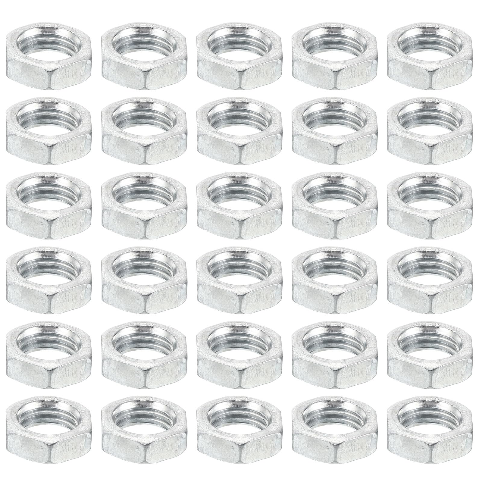 PATIKIL M10x1.25 Steel Hex Nuts, 60 Pack Metric Thread Zinc Plated Finished Hardware Nuts Screw Bolt Fasteners for Lamps Machinery Repair 5mm Height