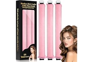 BLAAROOM Overnight Heatless Hair Curler to Sleep in, Satin Velvet Overnight Curls Flexi Blowout Jumbo Rods, No Heat Sleeping Curling for Hair Styling Tools - 3pcs Pink