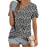 Addtoo Women's Summer 2026 Casual Tunic Wavy Short Sleeve Blouse Front Twist Tops Tee For Leggings