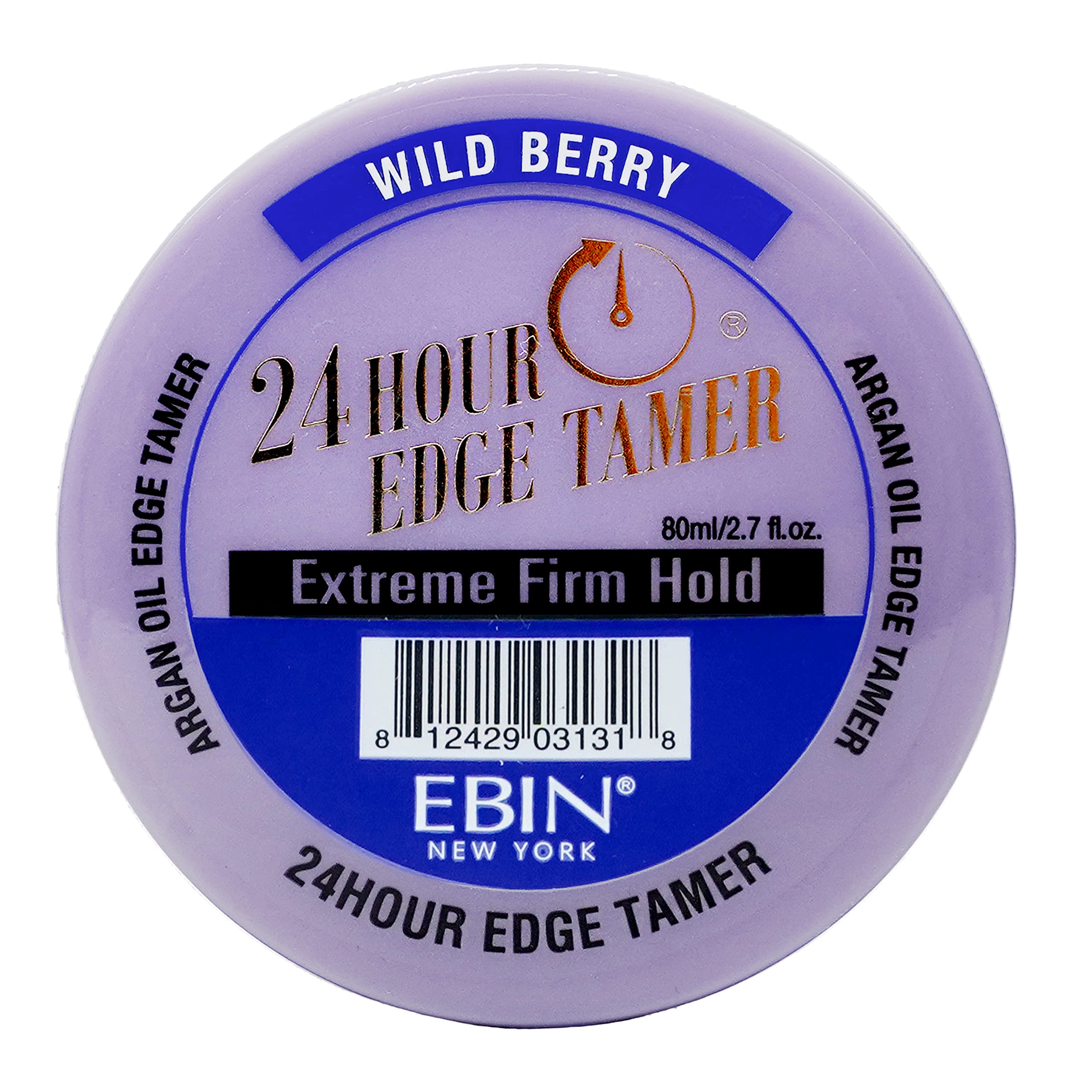 EBIN NEW YORK 24 Hour Edge Tamer Refresh – Extreme Firm Hold, 2.7 Oz, Wild Berry – No Flaking, No White Residue, Shine and Smooth with Argan Oil & Castor Oil