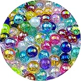 Jmassyang 100 Pieces 12mm Glossy Acrylic Round Beads AB Color Spacer Bubble Bead Plastic Crafts Bead for DIY Necklaces Bracelets Earrings Jewelry Making (Mixed Colors)