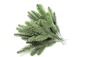 XIPEGPA 30PCS 10.24 x 3.94 Inches Artificial Pine Branches Green Leaves Needle Garland Green Plants Pine Needles for Garland Wreath Christmas Embellishing and Home Garden Decoration