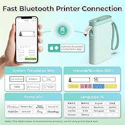 Nelko Label Maker Machine with Tape, P21 Bluetooth