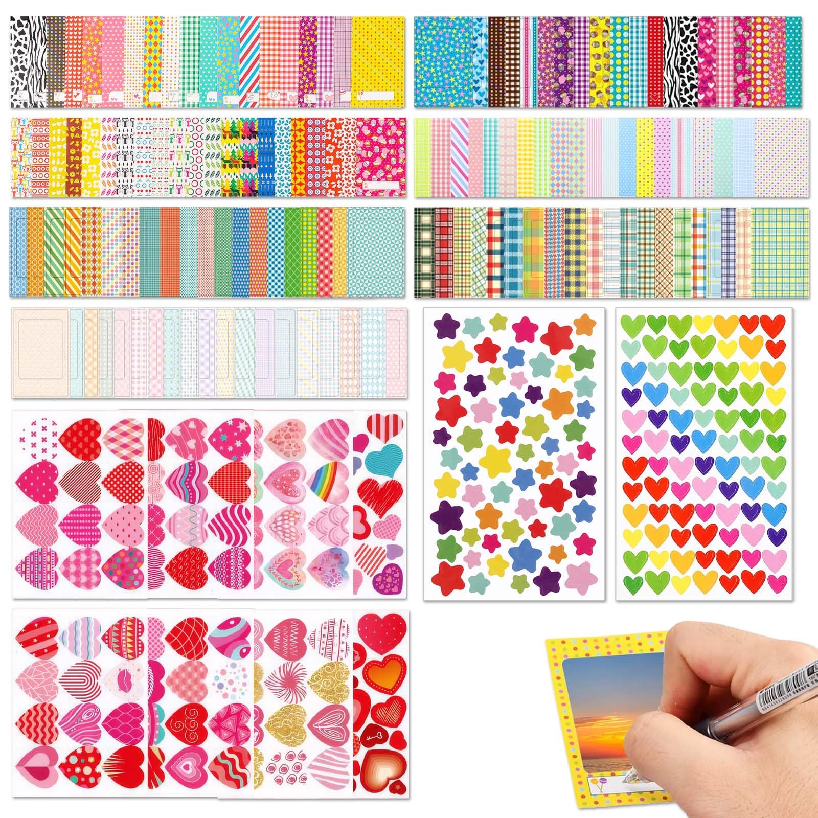 Colorful Mini Photo Frames, 146 PCS Stickers, Fun & Decorative Instant Films Sticker Colorful DIY Paper Photo Frame Stickers for Fujifilm Instax Mini 11 9 8 70 7s 90 26 Instant Camera