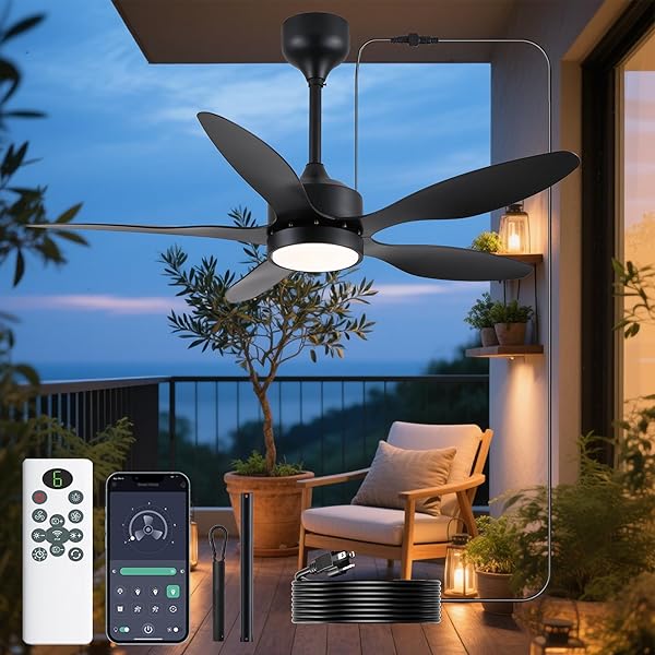 LSPMKE 46 INCH WATERPROOF OUTDOOR CEILING FAN WITH...