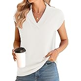 Ivicoer Sweater Vest Women V-Neck Knitted Pullover Short Cap Sleeve Collared Tops Dressy Casual 2025 Summer Fashion Trendy