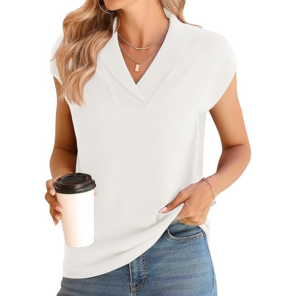 Chandail Femme Dresswel Cap Sleeve Tops For Women Summer Crew Neck