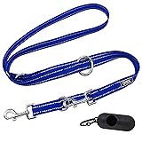 DDOXX Reflective Nylon Dog Leash - 6.6 ft, 3-Way