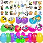 24PCS Filled Easter Eggs with Italian Brainrot Mini Character Figures Set | Reusable plastic capsules for party favors, seasonal displays, table decor, surprise exchanges, prize boxes and event gifts