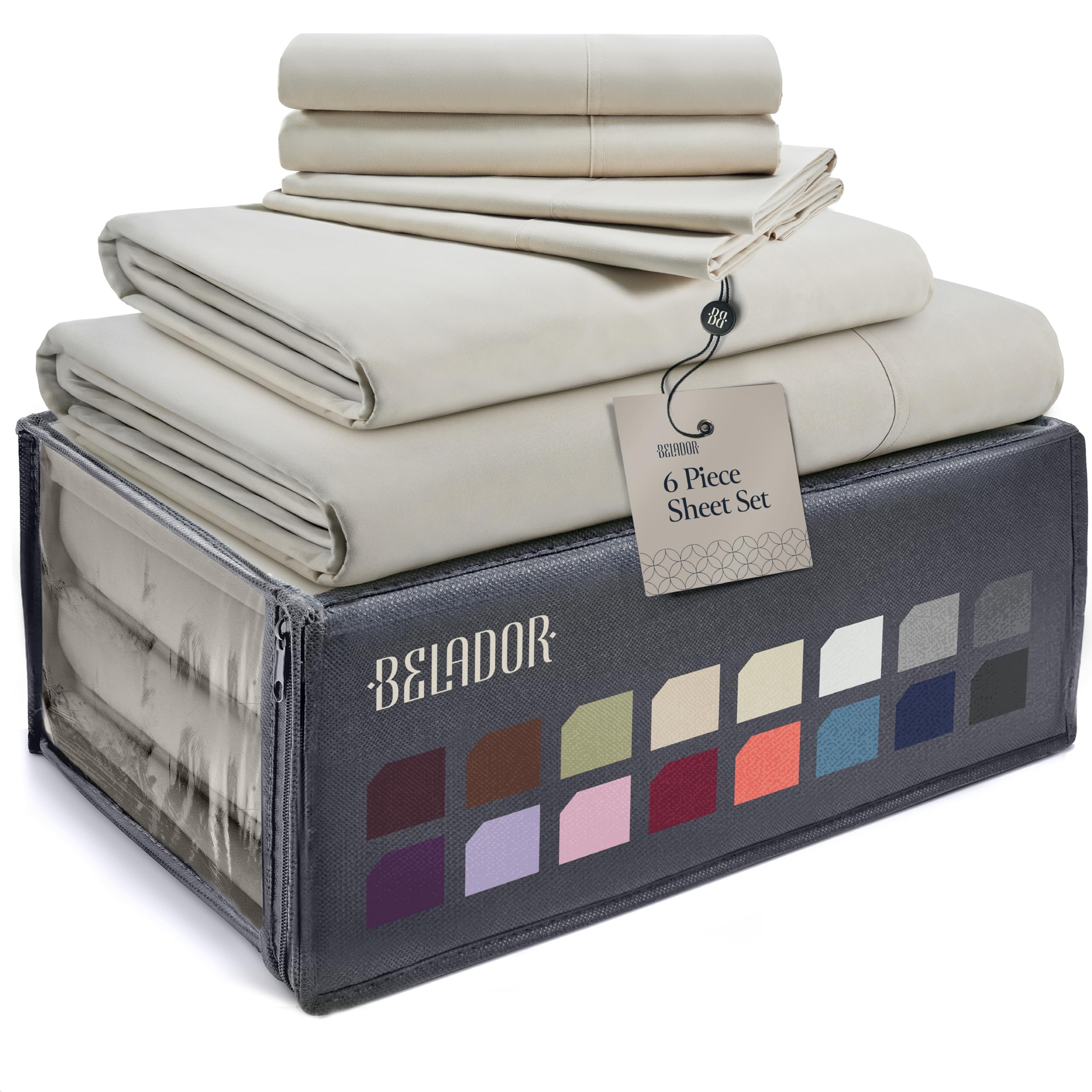 BELADOR Silky Soft Cali King Sheet Set - Luxury 6