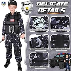 Luucio SWAT Police Costume for Kids, Kids Police
