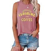 Hount Womens Casual Loose Graphic Comfy Tank Tops Summer Basic T-Shirts Sleeveless Shirts Tunic Tops