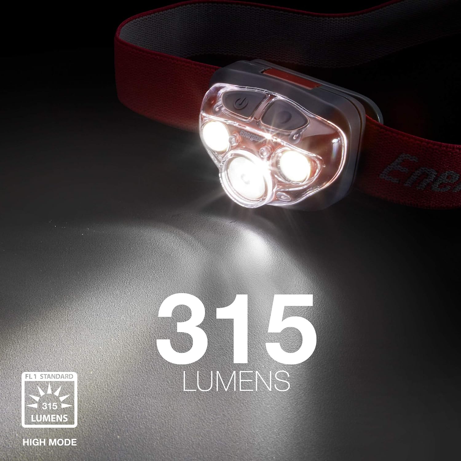 Energizer Vision HD+ 315 Lumen Head Torch, Rust Red Headlight, Water‑Resistant LED,Powerful Bright Headlamp - Image 5