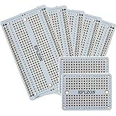 EPLZON Solderable Breadboard PCB Board Gold-Plated Solder Breadboard for DIY Electronics Projects Apply to Arduino Soldering Projects 3.5"x2.05" (5 Pack + 2 Mini Board, White)